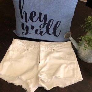 White Jean cut off shorts